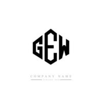 diseño de logotipo de letra gew con forma de polígono. Diseño de logotipo en forma de polígono y cubo. gew hexágono vector logo plantilla colores blanco y negro. monograma gew, logotipo comercial y inmobiliario.