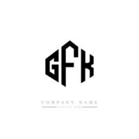 GFK letter logo design with polygon shape. GFK polygon and cube shape logo design. GFK hexagon vector logo template white and black colors. GFK monogram, business and real estate logo.