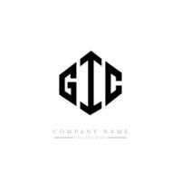 GIC letter logo design with polygon shape. GIC polygon and cube shape logo design. GIC hexagon vector logo template white and black colors. GIC monogram, business and real estate logo.