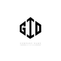 GIO letter logo design with polygon shape. GIO polygon and cube shape logo design. GIO hexagon vector logo template white and black colors. GIO monogram, business and real estate logo.