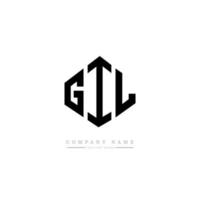 GIL letter logo design with polygon shape. GIL polygon and cube shape logo design. GIL hexagon vector logo template white and black colors. GIL monogram, business and real estate logo.