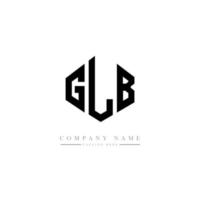 diseño de logotipo de letra glb con forma de polígono. diseño de logotipo de forma de cubo y polígono glb. plantilla de logotipo vectorial hexagonal glb colores blanco y negro. monograma glb, logotipo empresarial y inmobiliario. vector