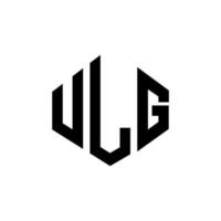 ULG letter logo design with polygon shape. ULG polygon and cube shape logo design. ULG hexagon vector logo template white and black colors. ULG monogram, business and real estate logo.