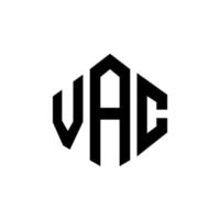 VAC letter logo design with polygon shape. VAC polygon and cube shape logo design. VAC hexagon vector logo template white and black colors. VAC monogram, business and real estate logo.