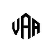 diseño de logotipo de letra vaa con forma de polígono. vaa polígono y diseño de logotipo en forma de cubo. vaa hexágono vector logo plantilla colores blanco y negro. vaa monograma, logotipo empresarial e inmobiliario.