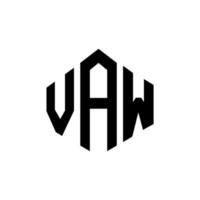 diseño de logotipo de letra vaw con forma de polígono. diseño de logotipo de forma de polígono y cubo de vaw. Vaw hexágono vector logo plantilla colores blanco y negro. monograma vaw, logotipo empresarial y inmobiliario.