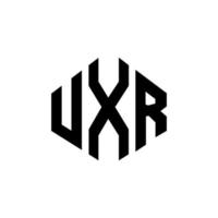 diseño de logotipo de letra uxr con forma de polígono. diseño de logotipo en forma de cubo y polígono uxr. uxr hexágono vector logo plantilla colores blanco y negro. monograma uxr, logotipo empresarial y inmobiliario.