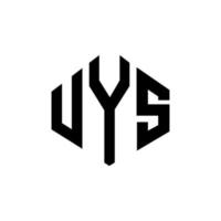 diseño de logotipo de letra uys con forma de polígono. uys diseño de logotipo en forma de polígono y cubo. uys hexágono vector logo plantilla colores blanco y negro. uys monograma, logotipo comercial e inmobiliario.