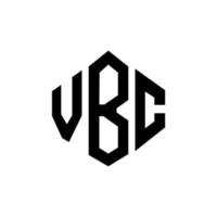 VBC letter logo design with polygon shape. VBC polygon and cube shape logo design. VBC hexagon vector logo template white and black colors. VBC monogram, business and real estate logo.