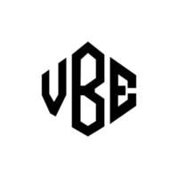 diseño de logotipo de letra vbe con forma de polígono. vbe polígono y diseño de logotipo en forma de cubo. Vbe hexágono vector logo plantilla colores blanco y negro. Monograma vbe, logotipo comercial e inmobiliario.