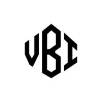 diseño de logotipo de letra vbi con forma de polígono. vbi polígono y diseño de logotipo en forma de cubo. vbi hexágono vector logo plantilla colores blanco y negro. Monograma vbi, logotipo comercial e inmobiliario.