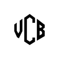 VCB letter logo design with polygon shape. VCB polygon and cube shape logo design. VCB hexagon vector logo template white and black colors. VCB monogram, business and real estate logo.