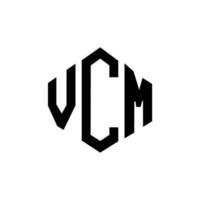 diseño de logotipo de letra vcm con forma de polígono. diseño de logotipo en forma de cubo y polígono vcm. Plantilla de logotipo vectorial hexagonal vcm colores blanco y negro. Monograma vcm, logotipo comercial e inmobiliario. vector