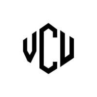 diseño de logotipo de letra vcu con forma de polígono. vcu polígono y diseño de logotipo en forma de cubo. vcu hexágono vector logo plantilla colores blanco y negro. vcu monograma, logotipo comercial e inmobiliario.