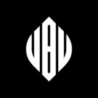 UBU circle letter logo design with circle and ellipse shape. UBU ellipse letters with typographic style. The three initials form a circle logo. UBU Circle Emblem Abstract Monogram Letter Mark Vector. vector