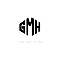GMH letter logo design with polygon shape. GMH polygon and cube shape logo design. GMH hexagon vector logo template white and black colors. GMH monogram, business and real estate logo.