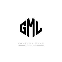 GML letter logo design with polygon shape. GML polygon and cube shape logo design. GML hexagon vector logo template white and black colors. GML monogram, business and real estate logo.