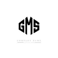 GMS letter logo design with polygon shape. GMS polygon and cube shape logo design. GMS hexagon vector logo template white and black colors. GMS monogram, business and real estate logo.