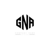 GNA letter logo design with polygon shape. GNA polygon and cube shape logo design. GNA hexagon vector logo template white and black colors. GNA monogram, business and real estate logo.