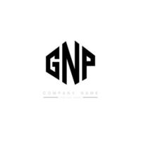 diseño de logotipo de letra gnp con forma de polígono. diseño de logotipo de forma de cubo y polígono gnp. gnp hexágono vector logo plantilla colores blanco y negro. Monograma gnp, logotipo comercial e inmobiliario.