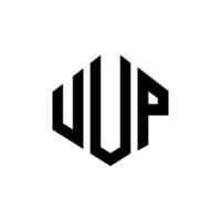 diseño de logotipo de letra up con forma de polígono. uup polígono y diseño de logotipo en forma de cubo. uup hexágono vector logo plantilla colores blanco y negro. monograma uup, logotipo empresarial y inmobiliario.