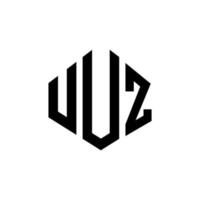 UUZ letter logo design with polygon shape. UUZ polygon and cube shape logo design. UUZ hexagon vector logo template white and black colors. UUZ monogram, business and real estate logo.