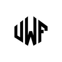 UWF letter logo design with polygon shape. UWF polygon and cube shape logo design. UWF hexagon vector logo template white and black colors. UWF monogram, business and real estate logo.