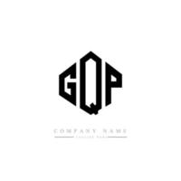 GQP letter logo design with polygon shape. GQP polygon and cube shape logo design. GQP hexagon vector logo template white and black colors. GQP monogram, business and real estate logo.