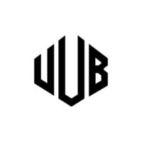 UUB letter logo design with polygon shape. UUB polygon and cube shape logo design. UUB hexagon vector logo template white and black colors. UUB monogram, business and real estate logo.