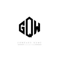 GQW letter logo design with polygon shape. GQW polygon and cube shape logo design. GQW hexagon vector logo template white and black colors. GQW monogram, business and real estate logo.