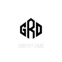 diseño de logotipo de letra gro con forma de polígono. diseño de logotipo en forma de cubo y polígono gro. gro hexágono vector logo plantilla colores blanco y negro. monograma gro, logotipo comercial e inmobiliario.