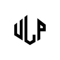 ULP letter logo design with polygon shape. ULP polygon and cube shape logo design. ULP hexagon vector logo template white and black colors. ULP monogram, business and real estate logo.