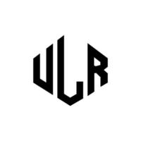 ULR letter logo design with polygon shape. ULR polygon and cube shape logo design. ULR hexagon vector logo template white and black colors. ULR monogram, business and real estate logo.