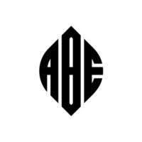 diseño de logotipo de letra de círculo abe con forma de círculo y elipse. abe letras elipses con estilo tipográfico. las tres iniciales forman un logo circular. vector de marca de letra de monograma abstracto del emblema del círculo abe.