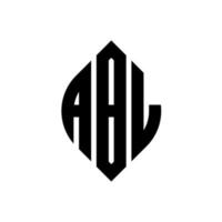 diseño de logotipo de letra de círculo abl con forma de círculo y elipse. abl elipse letras con estilo tipográfico. las tres iniciales forman un logo circular. vector de marca de letra de monograma abstracto del emblema del círculo abl.