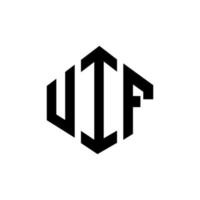 UIF letter logo design with polygon shape. UIF polygon and cube shape logo design. UIF hexagon vector logo template white and black colors. UIF monogram, business and real estate logo.