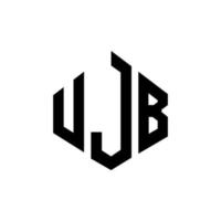 diseño de logotipo de letra ujb con forma de polígono. diseño de logotipo en forma de cubo y polígono ujb. ujb hexágono vector logo plantilla colores blanco y negro. Monograma ujb, logotipo empresarial y inmobiliario.