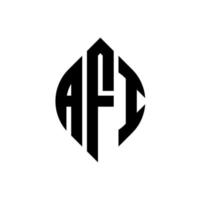 diseño de logotipo de letra de círculo afi con forma de círculo y elipse. afi letras elipses con estilo tipográfico. las tres iniciales forman un logo circular. vector de marca de letra de monograma abstracto del emblema del círculo afi.
