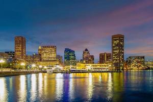 horizonte de la ciudad de baltimore, paisaje urbano en maryland, ee.uu. foto