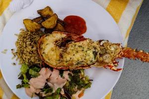 fresh grilled crawfish or lobster photo