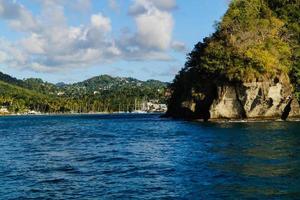 la famosa bahía de marigot en santa lucía foto