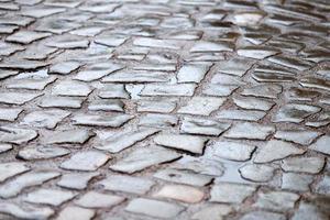 Paving stones at city street photo