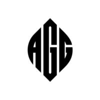 AGG circle letter logo design with circle and ellipse shape. AGG ellipse letters with typographic style. The three initials form a circle logo. AGG Circle Emblem Abstract Monogram Letter Mark Vector. vector