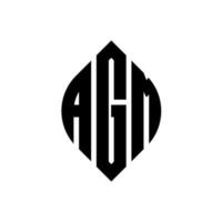 AGM circle letter logo design with circle and ellipse shape. AGM ellipse letters with typographic style. The three initials form a circle logo. AGM Circle Emblem Abstract Monogram Letter Mark Vector. vector