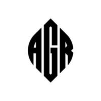 diseño de logotipo de letra de círculo agr con forma de círculo y elipse. agr letras elipses con estilo tipográfico. las tres iniciales forman un logo circular. vector de marca de letra de monograma abstracto del emblema del círculo agr.