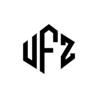 diseño de logotipo de letra ufz con forma de polígono. diseño de logotipo en forma de cubo y polígono ufz. ufz hexágono vector logo plantilla colores blanco y negro. monograma ufz, logotipo empresarial y inmobiliario.