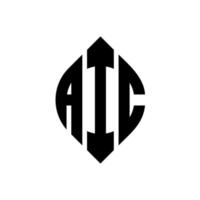 diseño de logotipo de letra de círculo aic con forma de círculo y elipse. letras de elipse aic con estilo tipográfico. las tres iniciales forman un logo circular. vector de marca de letra de monograma abstracto del emblema del círculo aic.