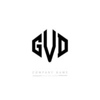 GVD letter logo design with polygon shape. GVD polygon and cube shape logo design. GVD hexagon vector logo template white and black colors. GVD monogram, business and real estate logo.
