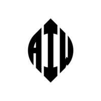 diseño de logotipo de letra de círculo aiw con forma de círculo y elipse. aiw letras elipses con estilo tipográfico. las tres iniciales forman un logo circular. vector de marca de letra de monograma abstracto del emblema del círculo aiw.