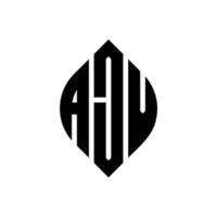 diseño de logotipo de letra de círculo ajv con forma de círculo y elipse. ajv letras elipses con estilo tipográfico. las tres iniciales forman un logo circular. vector de marca de letra de monograma abstracto del emblema del círculo ajv.